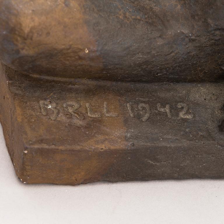 BEN RENVALL, skulptur, stengods, signerad och daterad 1942 och-53.