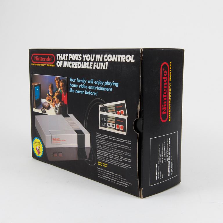 A Nintendo 8-bit console box, 1980s.