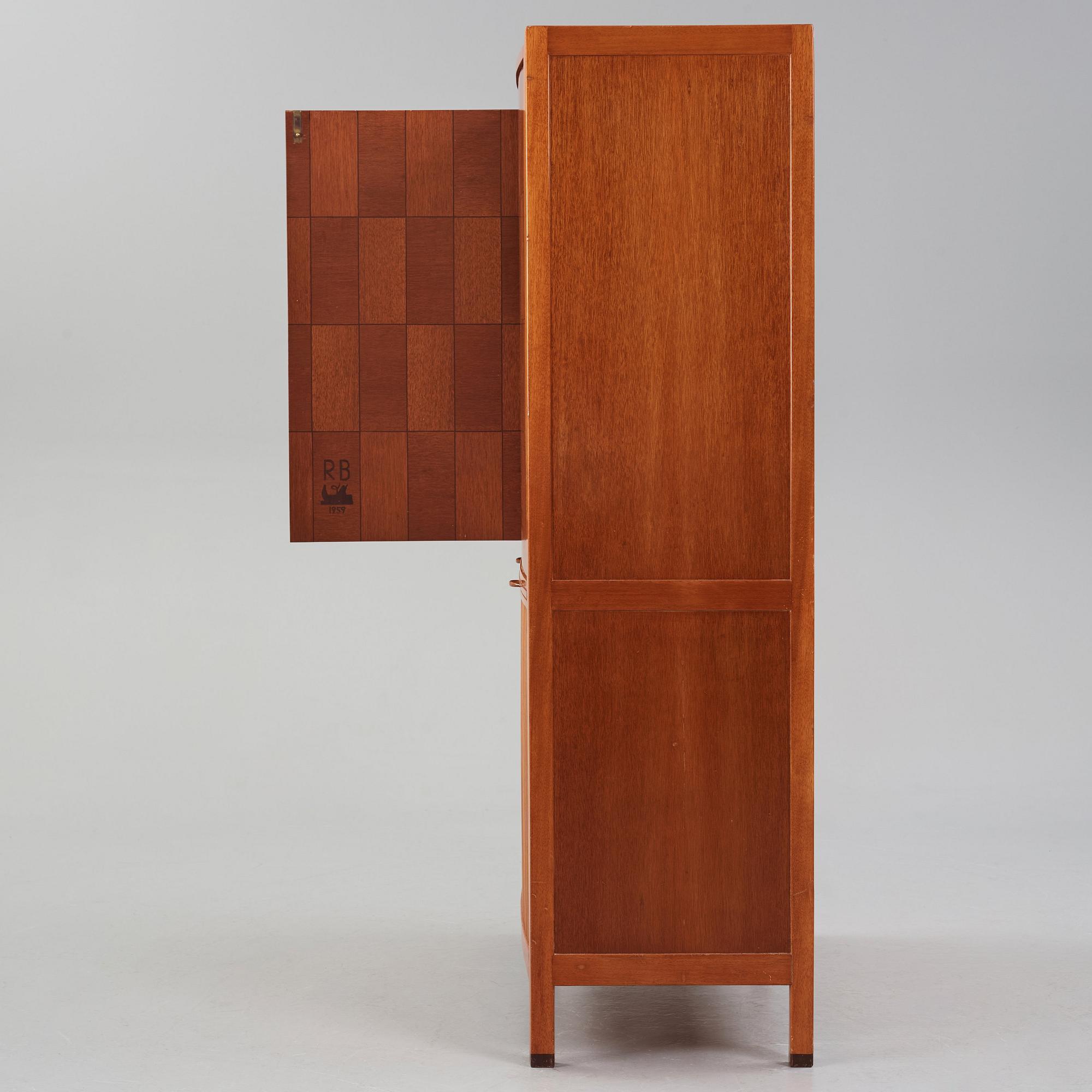 David Rosén, a mahogany and teak cabinet, for Stockholm's Association of Crafts, signed and dated 1959.