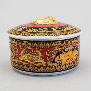 A lidded jar and a dish, Versace "Medusa".