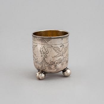 A parcel-gilt silver beaker, Moscow 18th century.