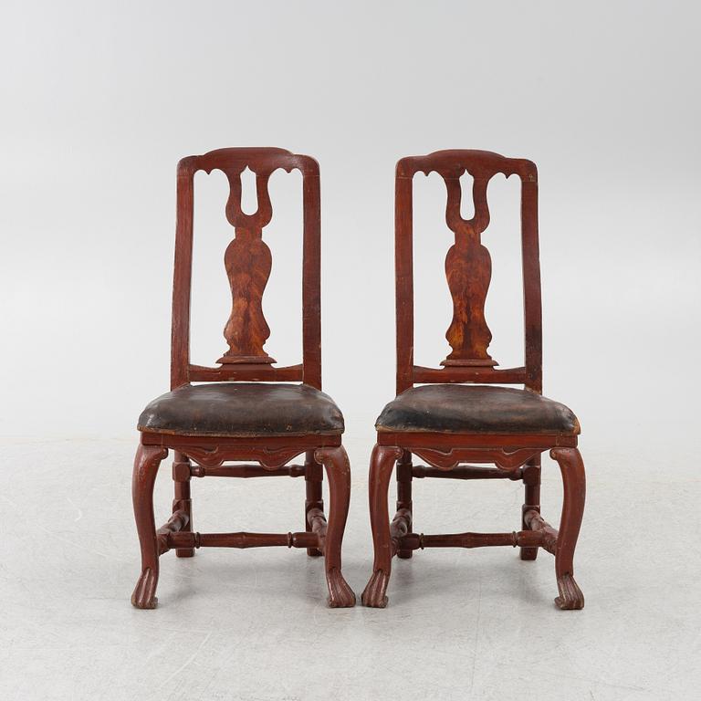 Stolar ett par, Senbarock, 1700-talets mitt.