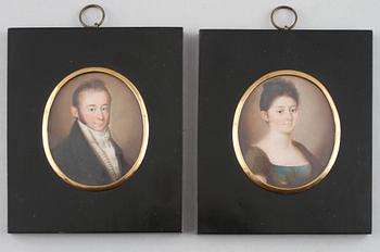 MINIATYRER, ett par, empire, 1811.