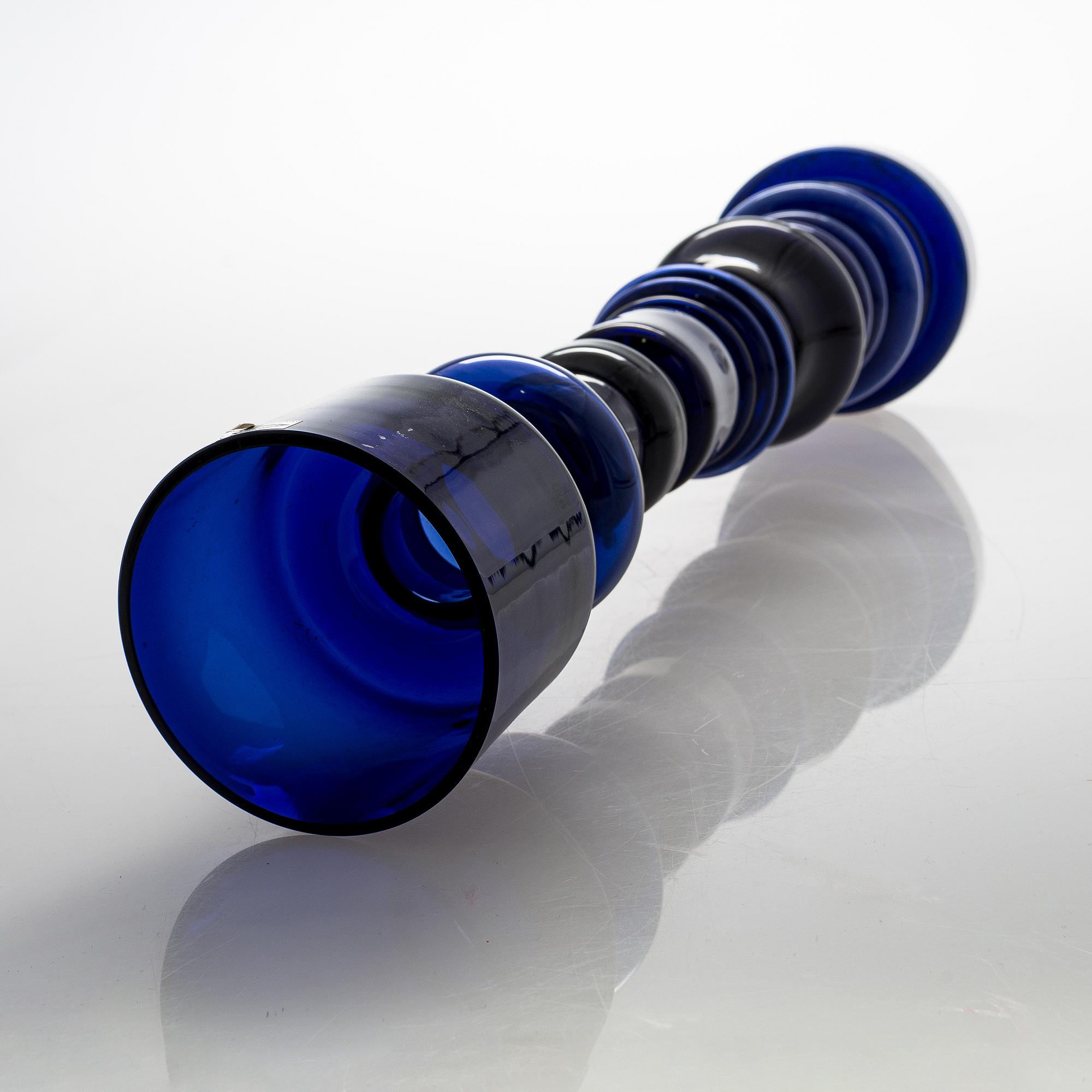 Oiva Toikka, A 'Lighthouse' glass vase/candlestick, signed Nuutajärvi Notsjö.
