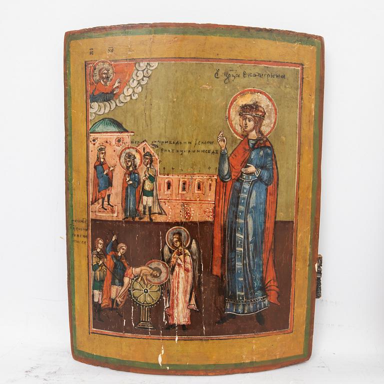 Icons, three, Russia, 19th/20th century.