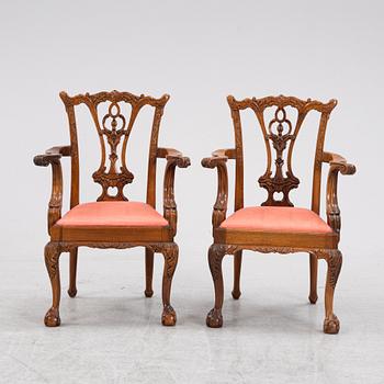 Barnkarmstolar ett par, chippendalestil, Maitland & Glascoe, 1900-tal.