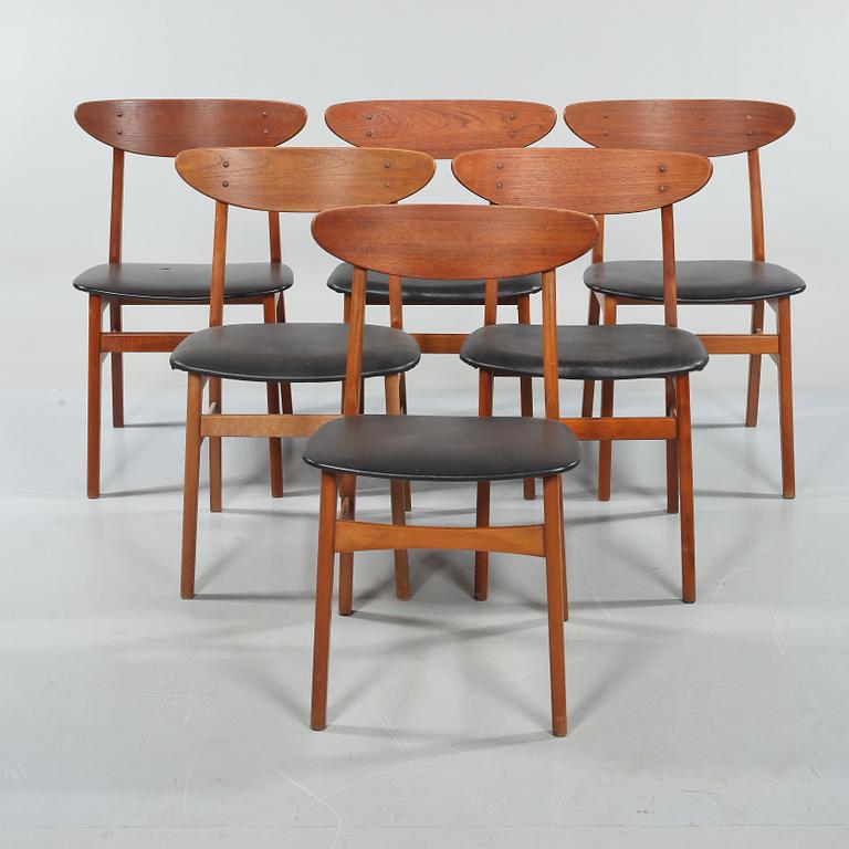 STOLAR, 6 st, Farstrup Möbelfabrik, Danmark. 1950/60-tal.