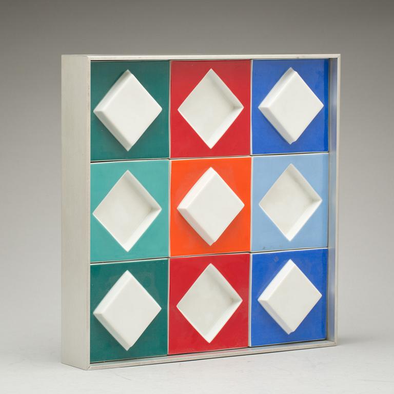 VICTOR VASARELY Relief, porslin, Rosenthal, signerad o numrerad 22/100.