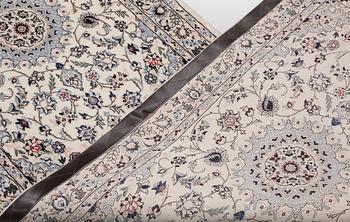 A Nain part silk runner carpet, 342 x 81 cm.