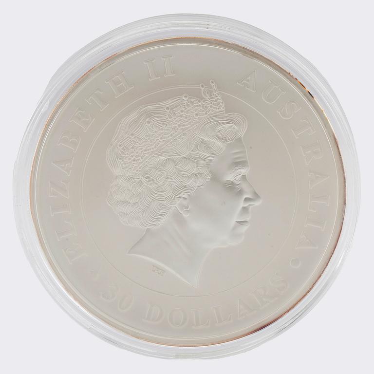 Mynt 999 silver 1kg "Australian Koala" 30 dollar, Elisabeth II 2011.