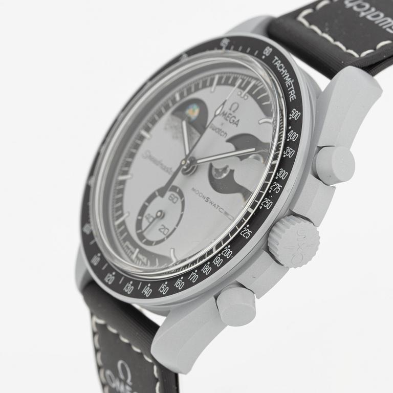 Omega/Swatch, MoonSwatch, Mission to Earthphase, chronograph, wristwatch, 42 mm.
