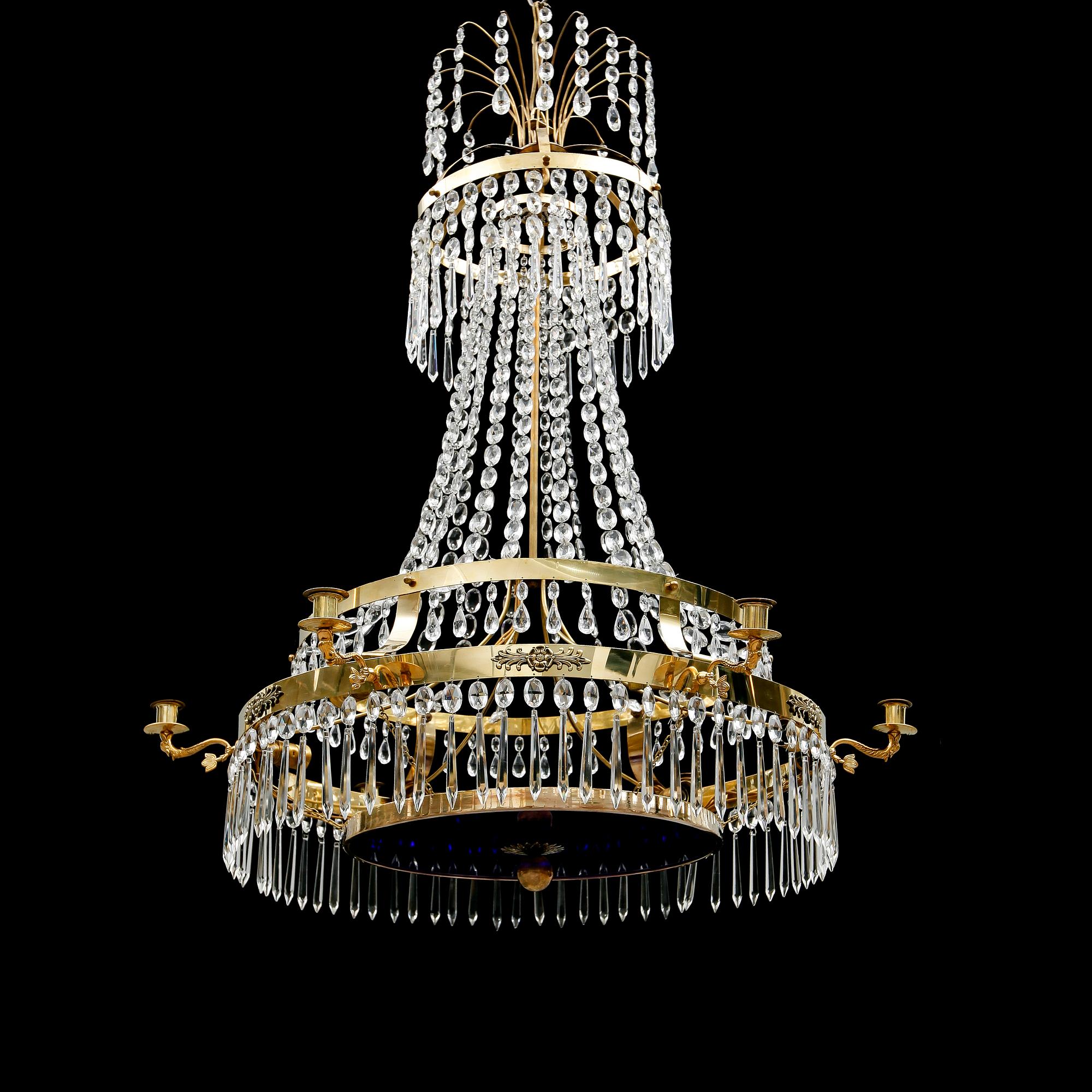 LJUSKRONA, empirestil, 1800-/1900-tal. Höjd ca 120 cm.