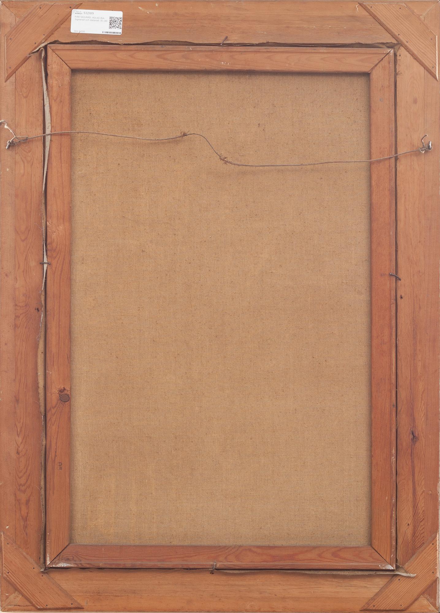 PÄR SIEGÅRD, olja på duk. Signerad och daterad -31.