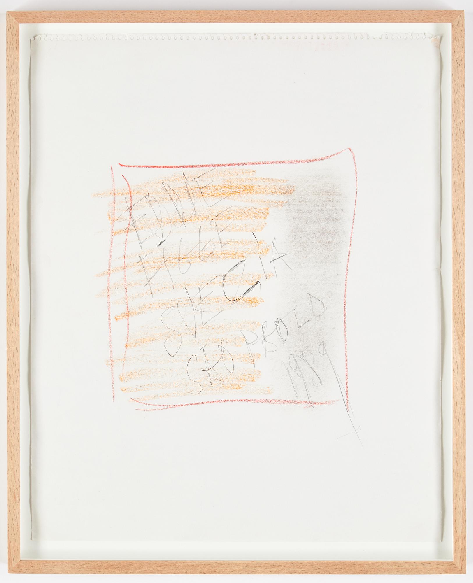 Eddie Figge, mixed media on paper, signed and dated 1989.