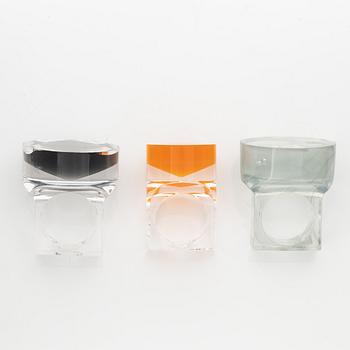 Siv Lagerström, three acrylic rings, 1970s.