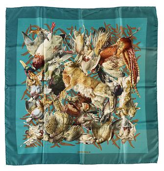 430. A silk scarf "Le Gibiers" by Hermès.