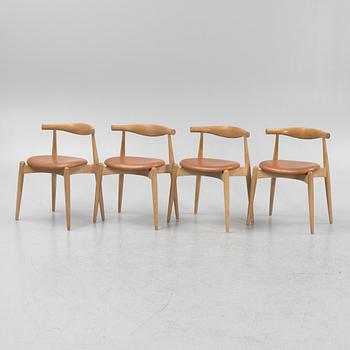Hans J. Wegner, four oak 'model CH 20' chairs from Carl Hansen & Søn, Denmark.