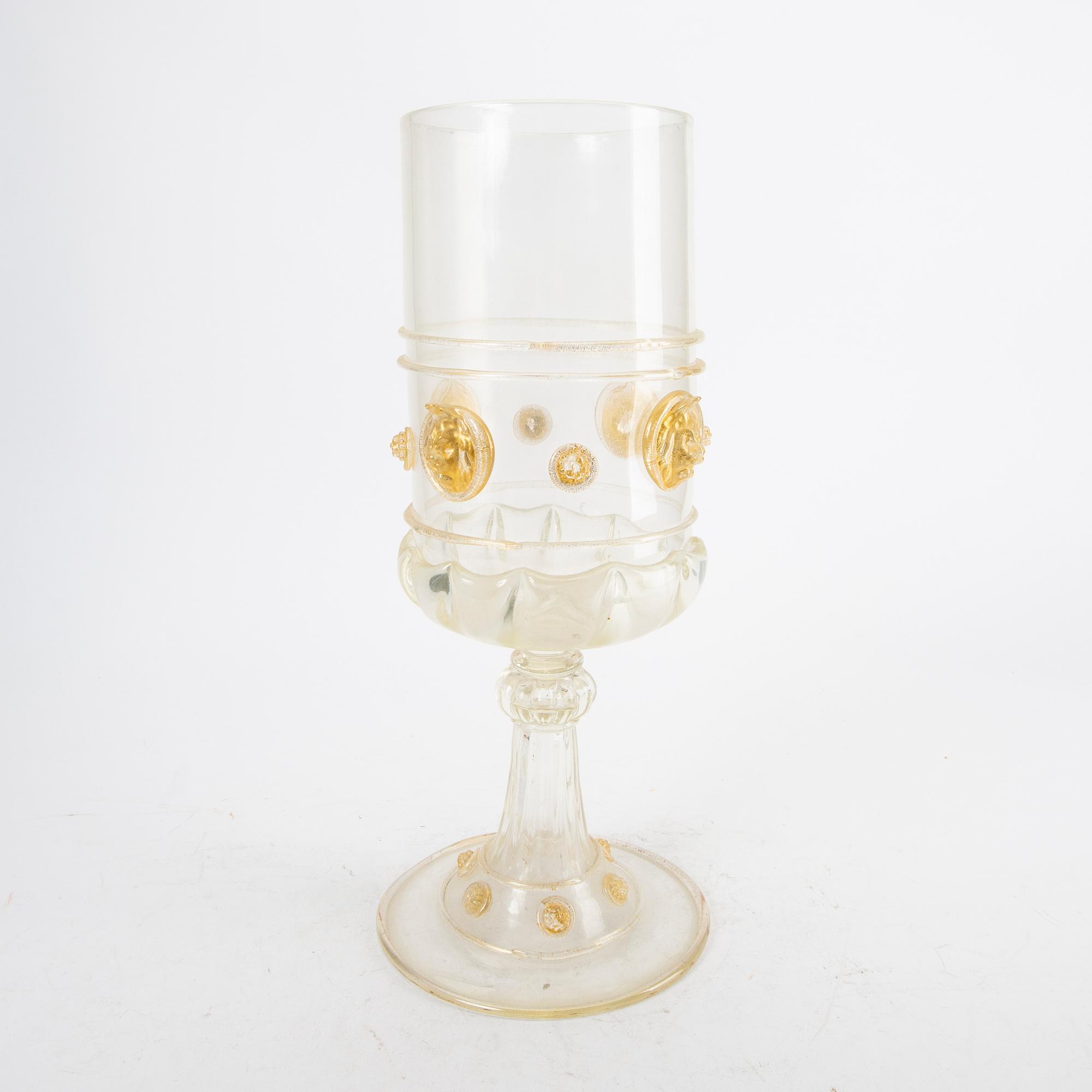An Italian glass goblet mid 1900s.