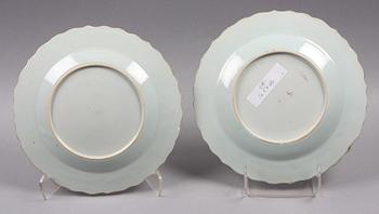 TALLRIKAR, 4 st, porslin, Kina, 1700-tal.