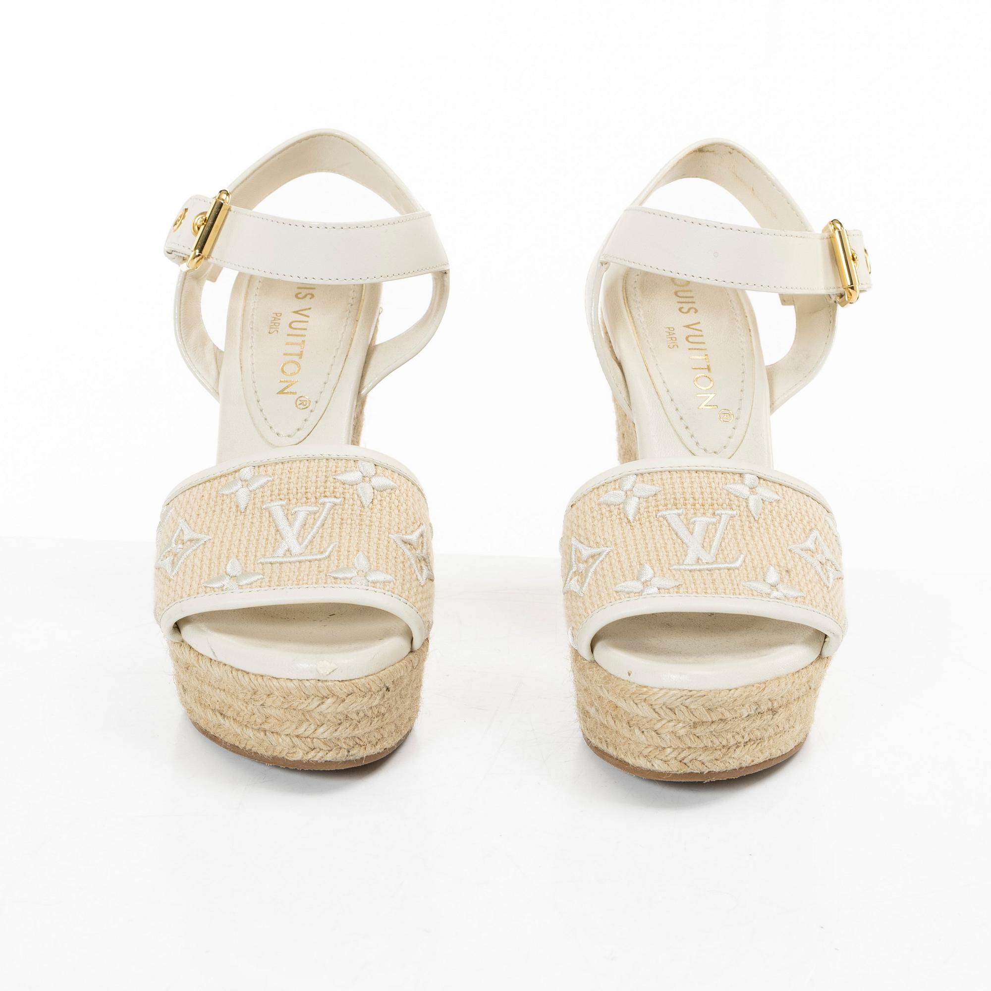 Louis Vuitton, sandals, "Helios Wedge Espadrille", size 37.
