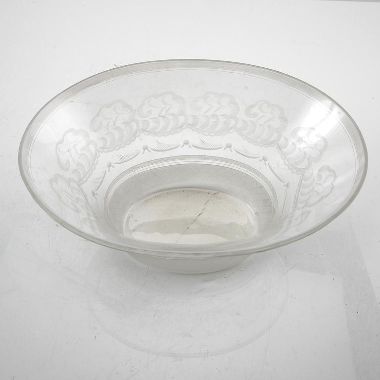 Simon Gate, bowl with plate Orrefors 1929.