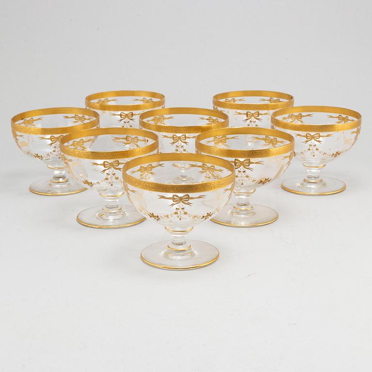 Eight large glass bowls, 20th century.