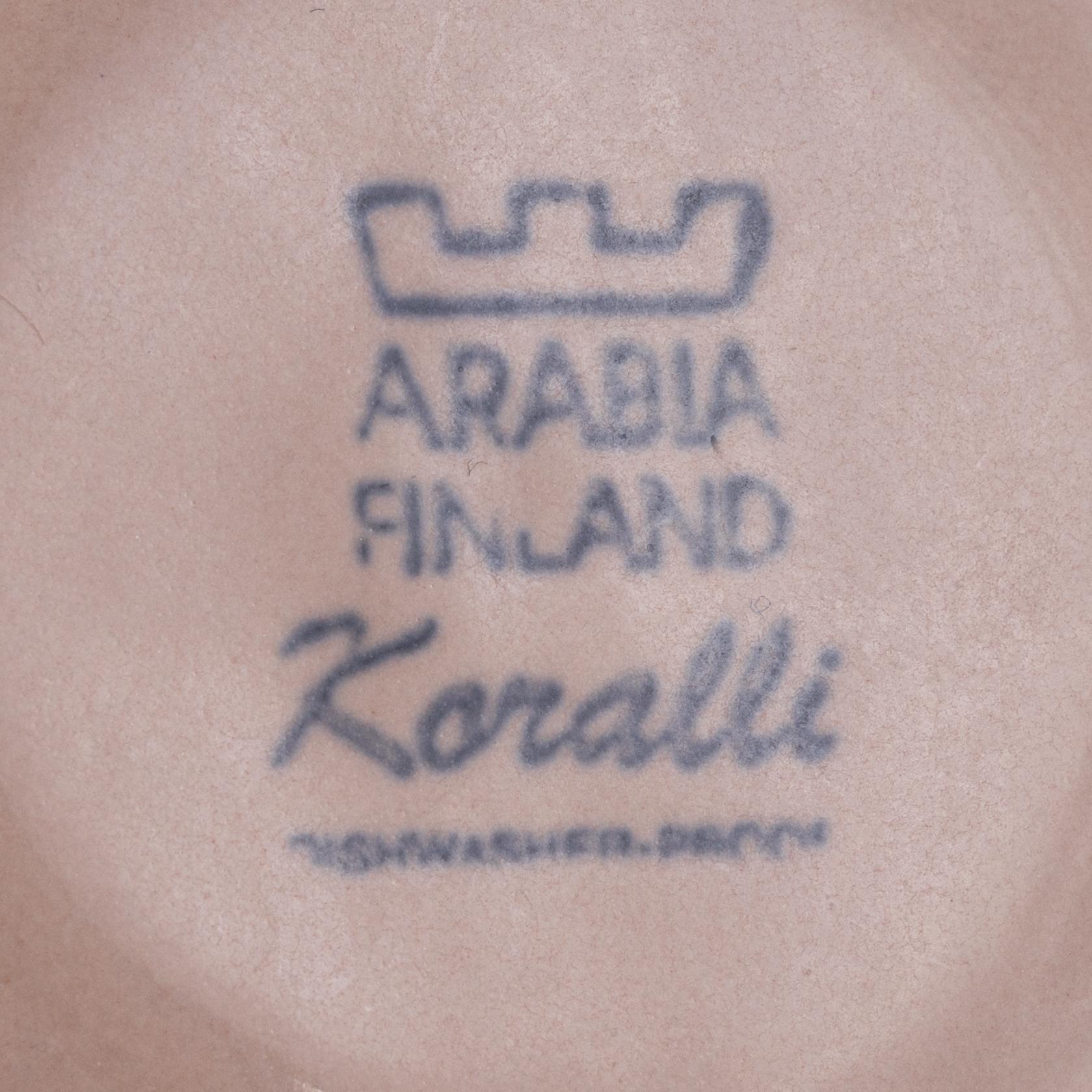 Ulla Procopé, coffee cups with saucers, 11 pcs, "Koralli", Arabia, Finland.
