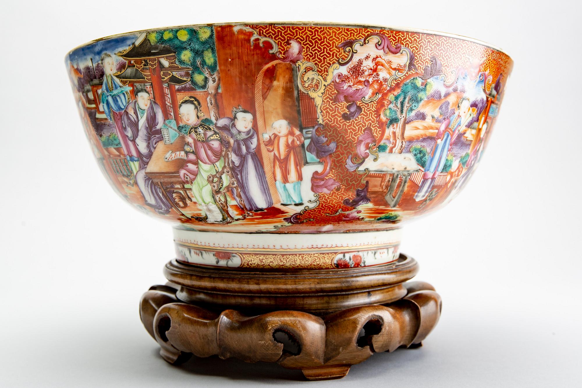 Bålskål, kompaniporslin. Qingdynastin, Qianlong (1736-95).