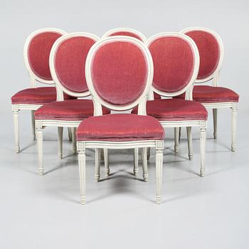 STOLAR, 6 st, gustaviansk stil, 1900-talets andra hälft.