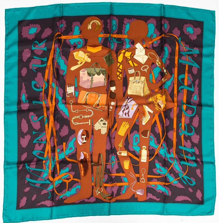 HERMÈS, TVÅ SIDENSCARFAR, "Monsieur et Madame II".