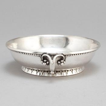 GEORG JENSEN,  a 830/1000 silver mug and  a bowl (a christening set), Copenhagen ca 1918-1927, design nr 127, 158.