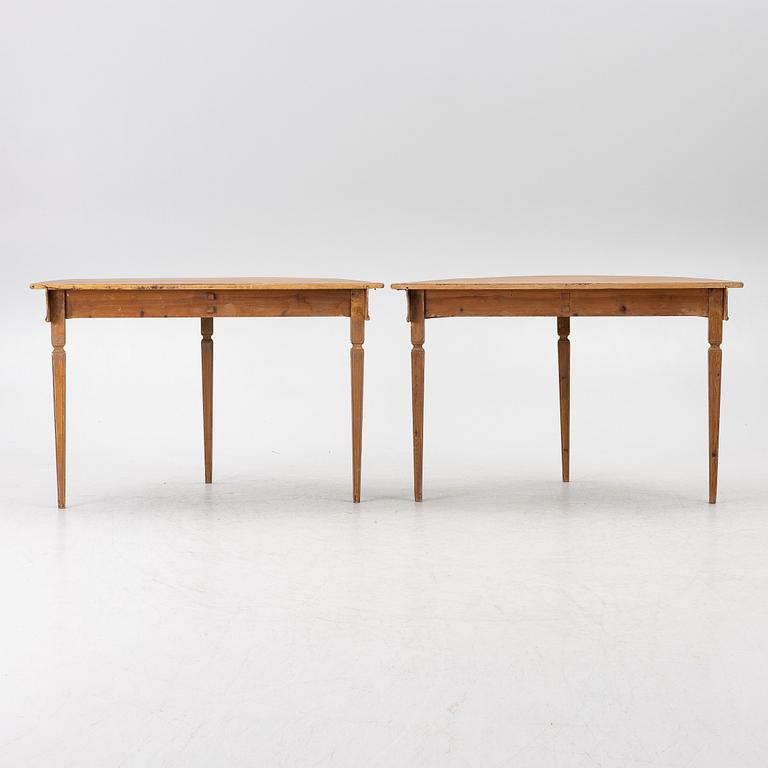 Half-moon cabinet, a pair, 19th century.