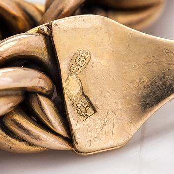 A 14K gold cordell bracelet. Import marked Timanttiset, Finland.
