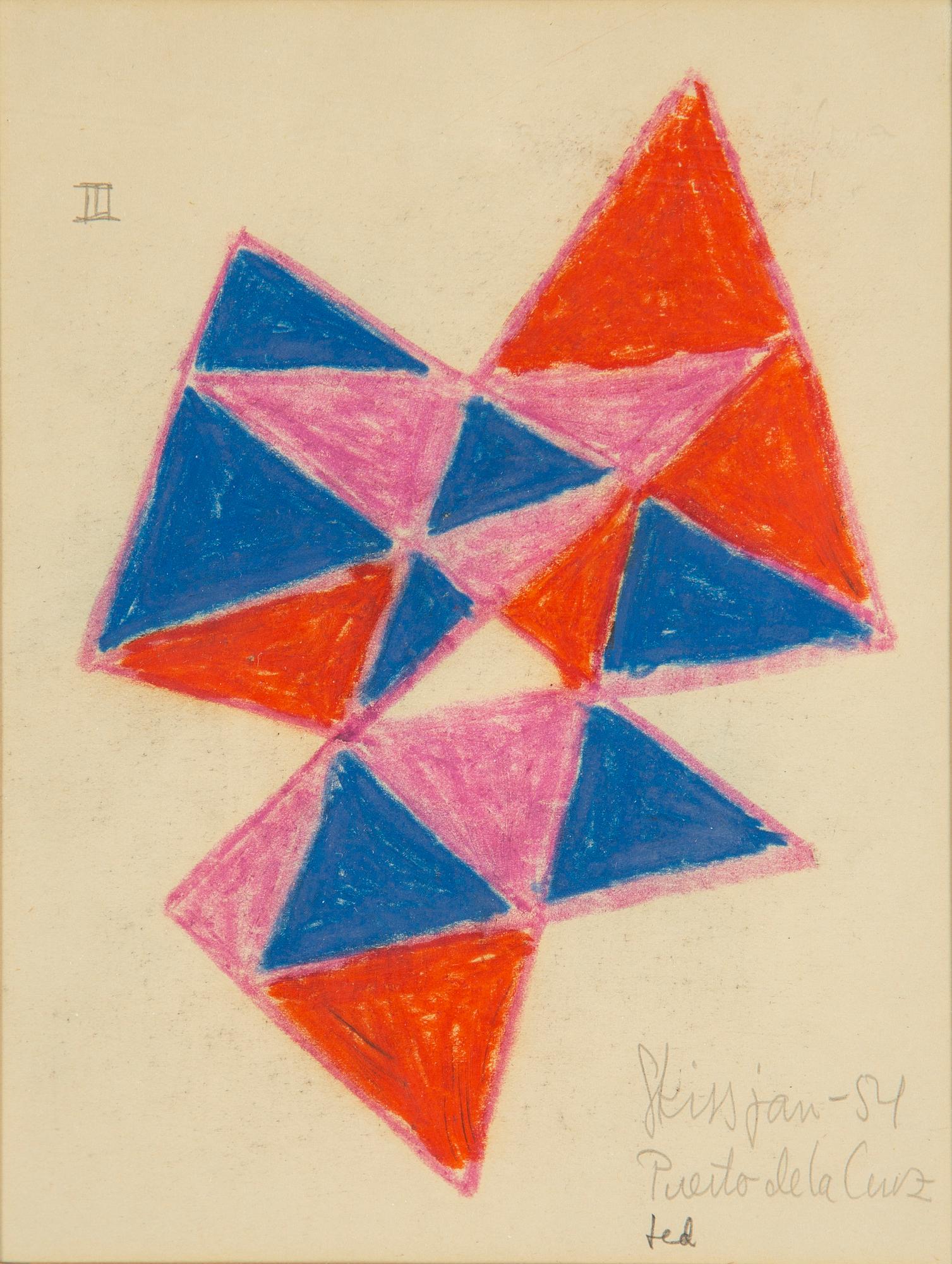 LARS ENGLUND, pastel crayon and pencil on paper, signed Led and dated -54.