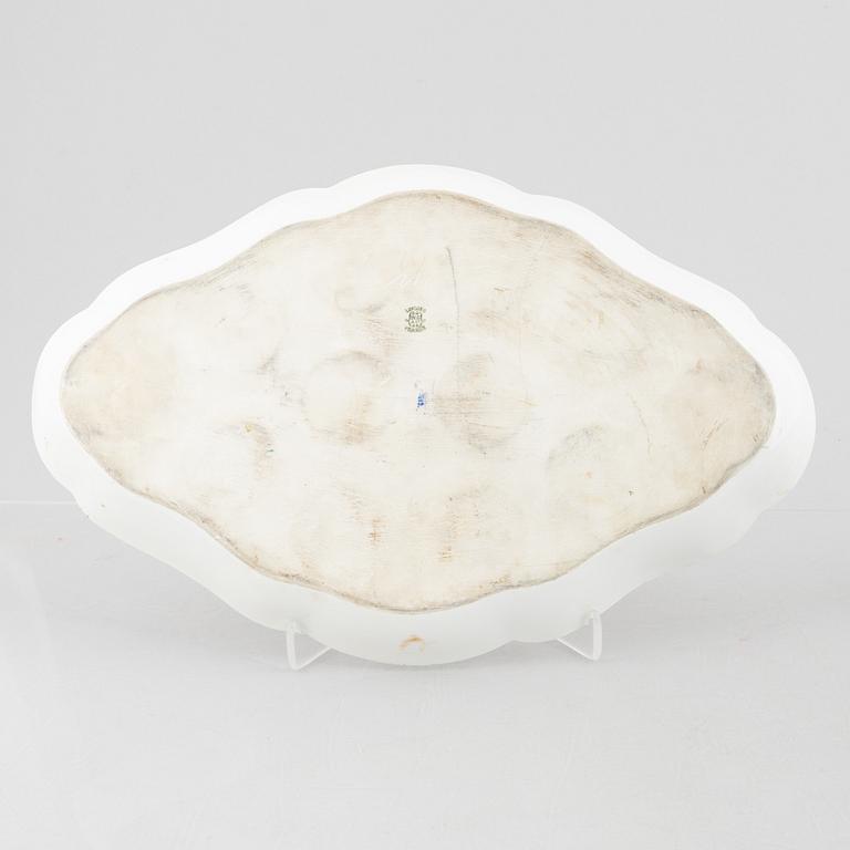 Tray with twelve creamers, porcelain, Limoges WG & Co, France.