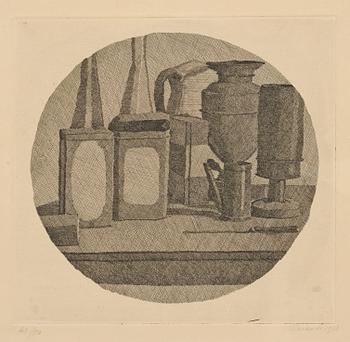 544. Giorgio Morandi, "NATURA MORTA IN UN TONDO".