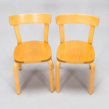 Alvar Aalto, six chairs model 69, Artek, 1950s-60s.