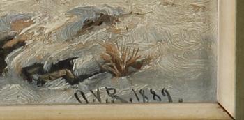 OKÄND KONSTNÄR. Olja på duk. Sign o dat. "AVR, 1889".