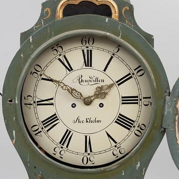 A Swedish Rococo longcase clock. The dial signed by Augustin Bourdillon, Stockholm.