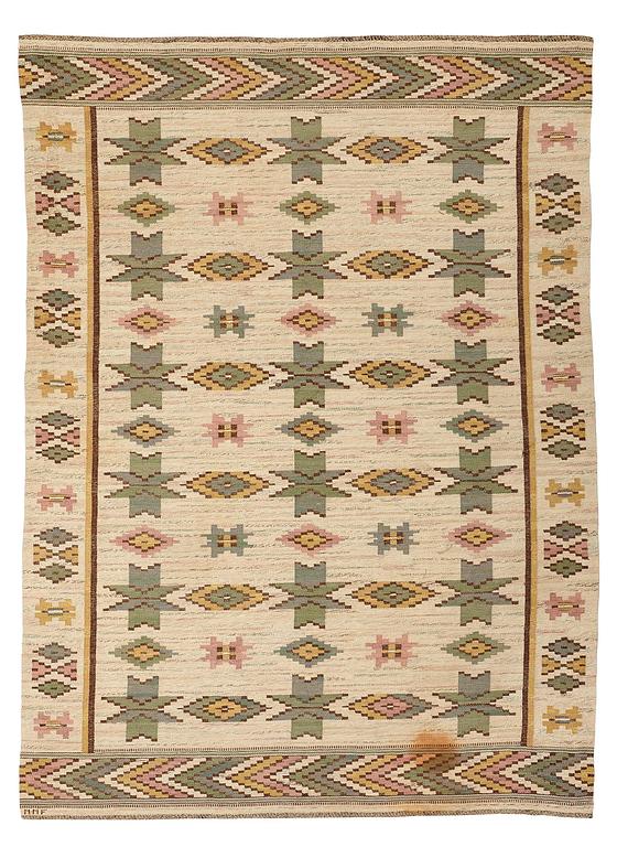 Märta Måås-Fjetterström, A CARPET, "Vit botten", flat weave, ca 352,5 x 271,5 cm, signed MMF.