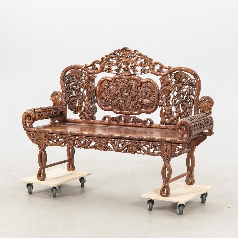 A Chinese hardwood sofa, first half of the 20th century.