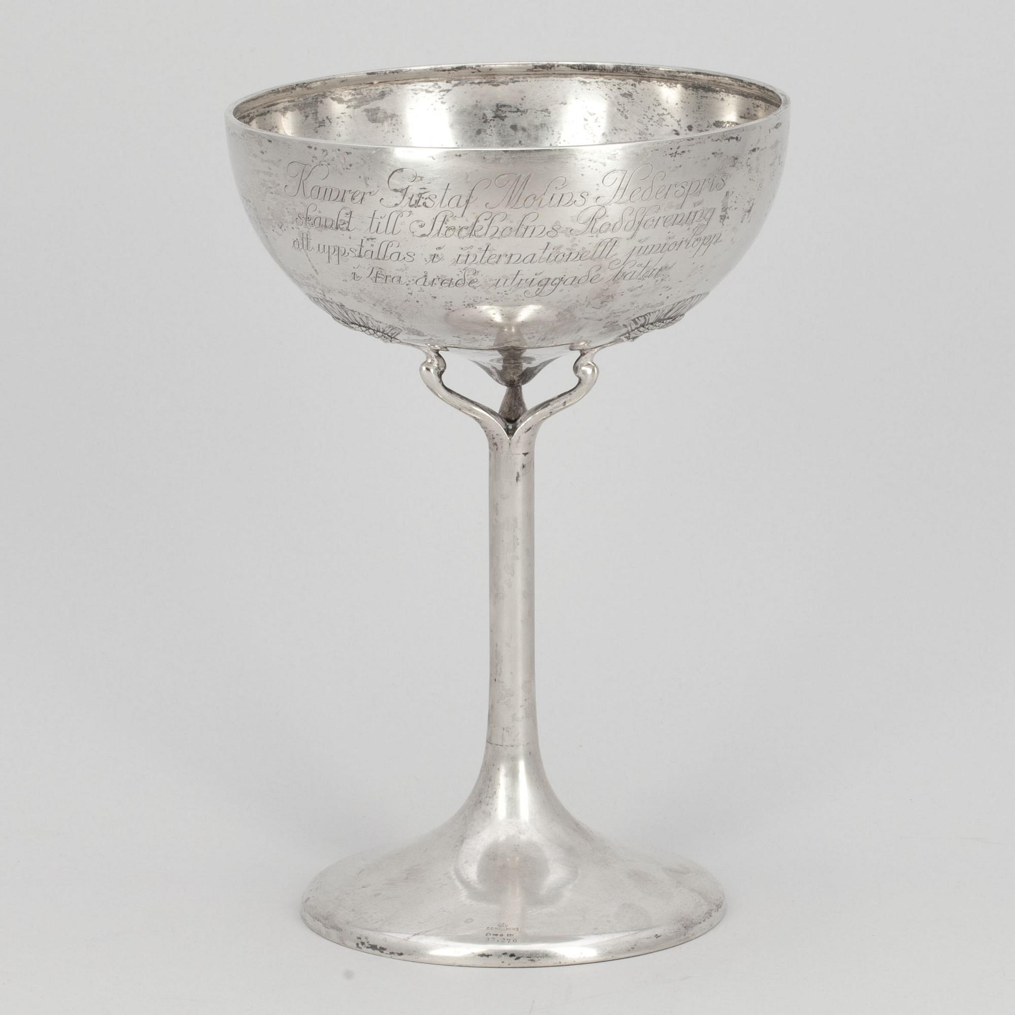 POKAL, silver, jugend, CG Hallberg Stockholm 1917. Tot vikt ca 763 gram.