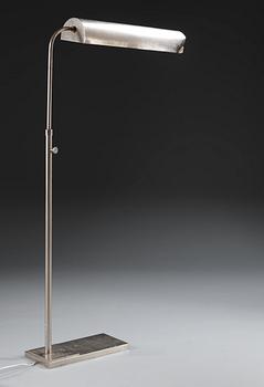 An Uno Åhrén white metal floor lamp, Svenskt Tenn, early 1930's.