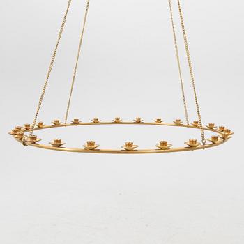 Mid-20th century brass chandelier.