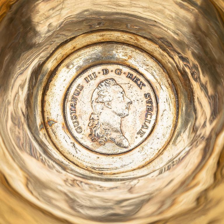 A Swedish 18th Century parcel-gilt silver beaker, mark of Erik Enander, Uppsala 1797.