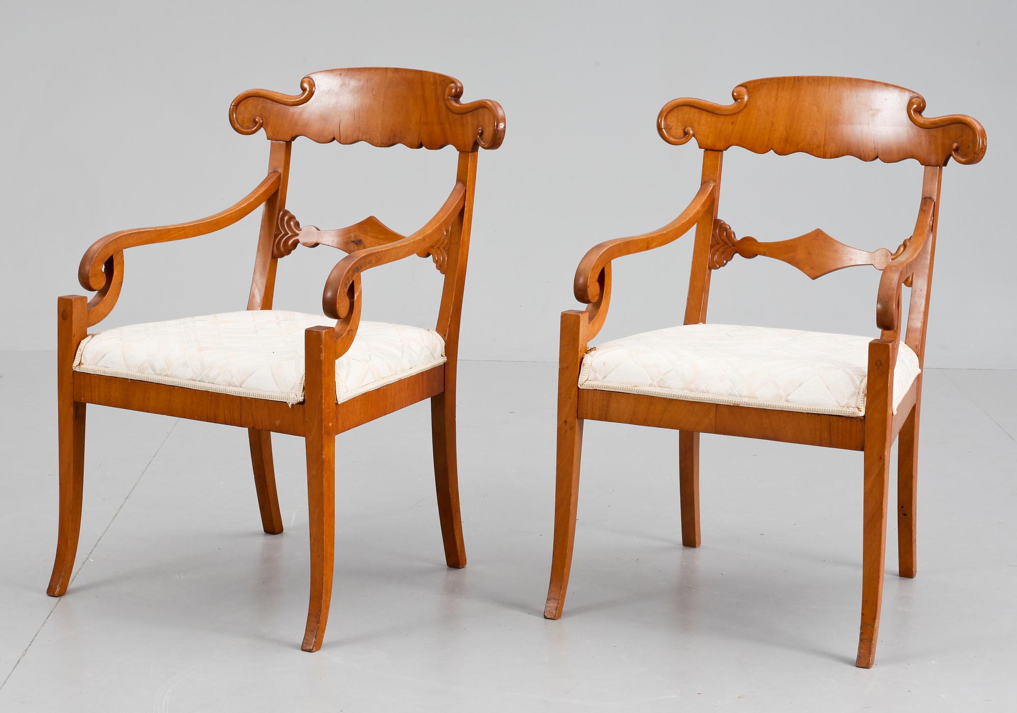 KARMSTOLAR, ett par. Karl Kohan. 1800-tal.