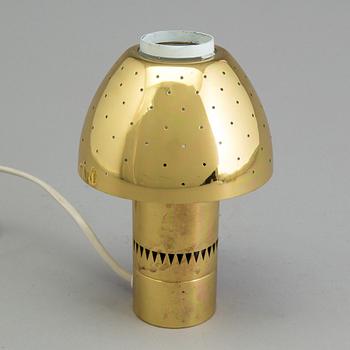 HANS AGNE JAKOBSSON, a ceiling lamp and a table lamp, brass, Markaryd, second half of the 20th century.