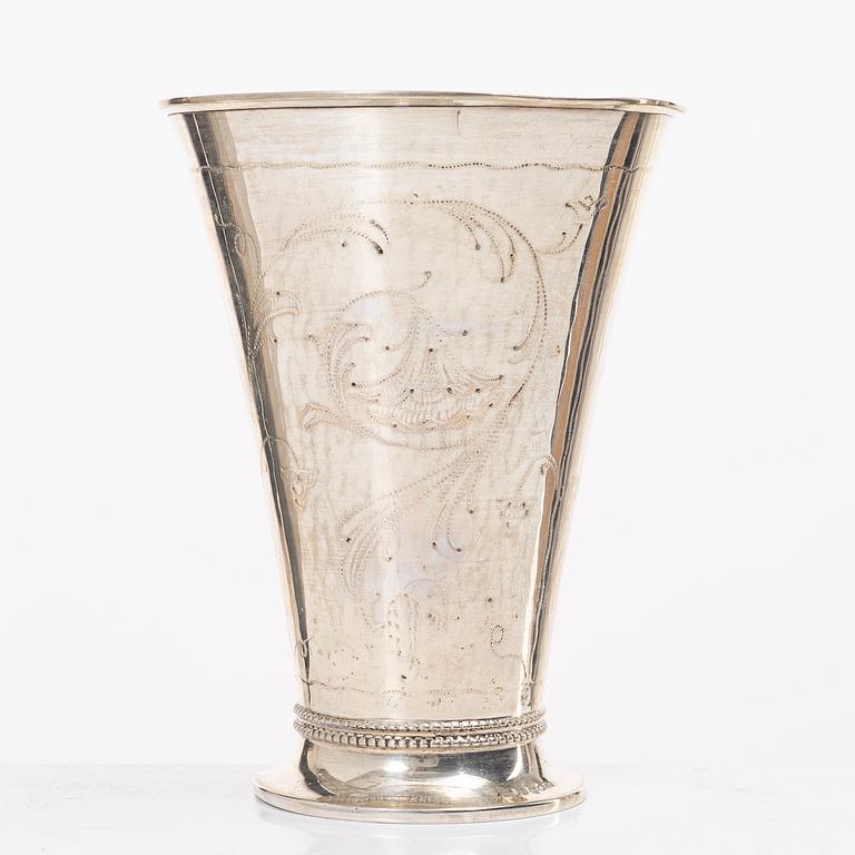 Oscar Sjögren, bägare, silver, Stockholm 1927.