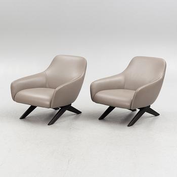 Vincent Van Duysen, a pair of 'Marlon' armchairs, Poliform, Italy.