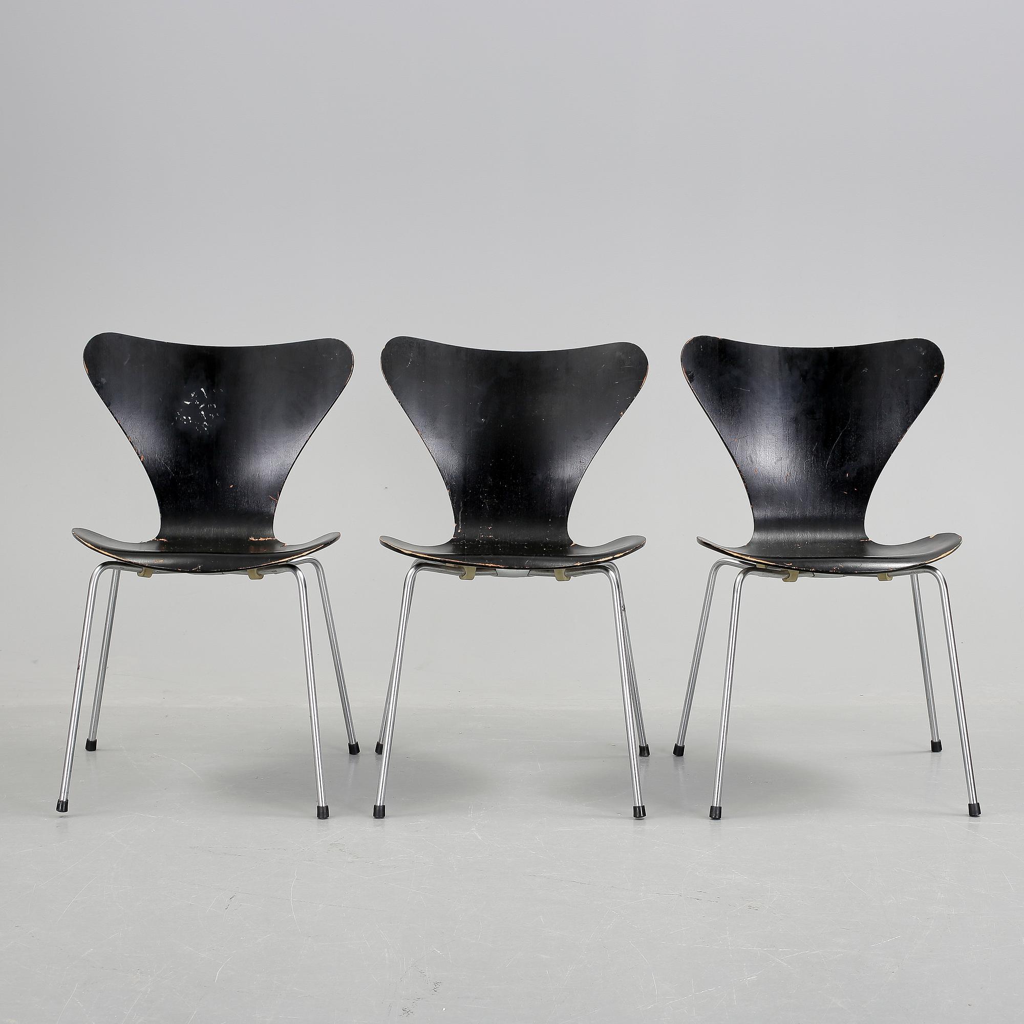 STOLAR, 3 st, "Sjuan", Arne Jacobsen, Fritz Hansen.